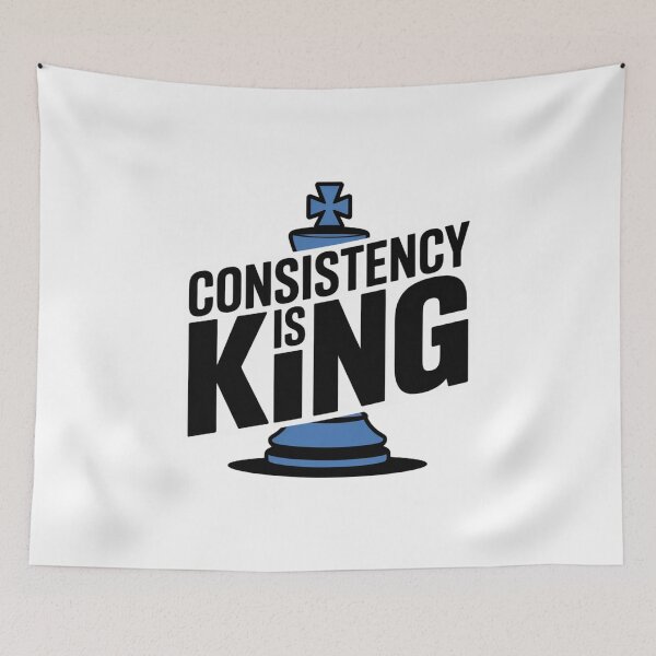 Item preview, Consistency Is King – Chess Piece Motivational Design designed and sold by ArtByYunus.