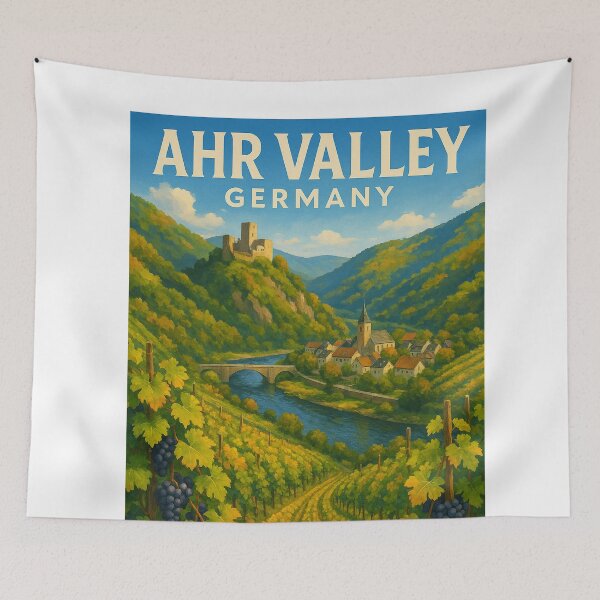 Item preview, Vineyards and Castle in Ahr Valley, Germany designed and sold by Aryabek.