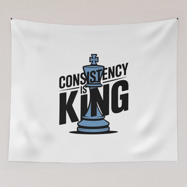 Item preview, Consistency Is King – Chess Piece Motivational Design designed and sold by ArtByYunus.