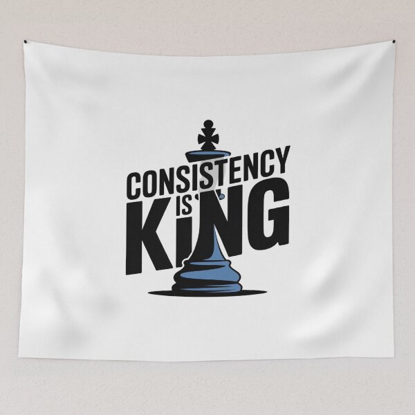 Item preview, Consistency Is King – Chess Piece Motivational Design designed and sold by ArtByYunus.