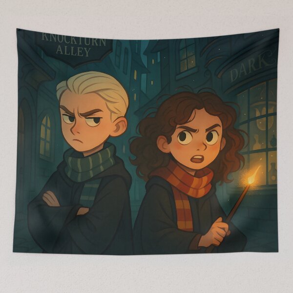 Item preview, Whimsical Wizard Alley – Magical Cartoon Adventure Art for Fantasy Fans designed and sold by AbstractAuraArt.