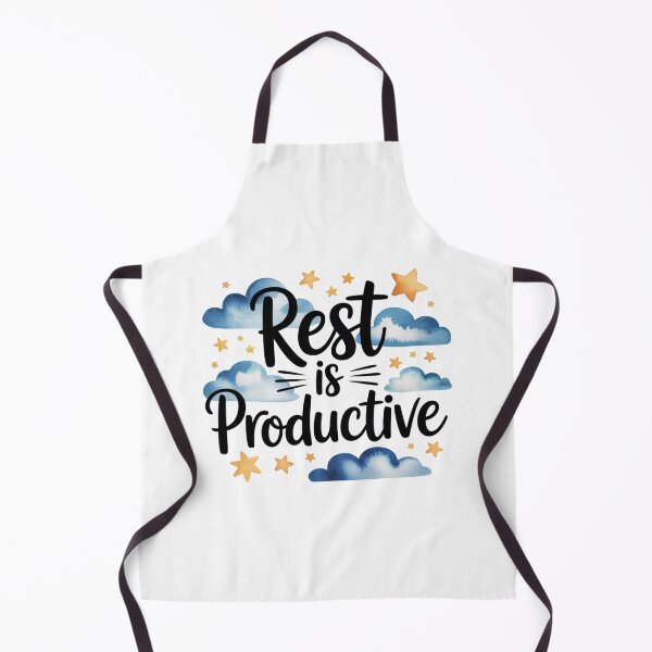 Item preview, Rest Is Productive – Cloud and Stars Self-Care Quote designed and sold by ArtByYunus.
