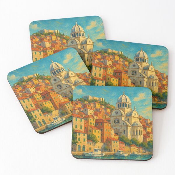Item preview, Waterfront View of Šibenik and Cathedral of St. James designed and sold by Aryabek.