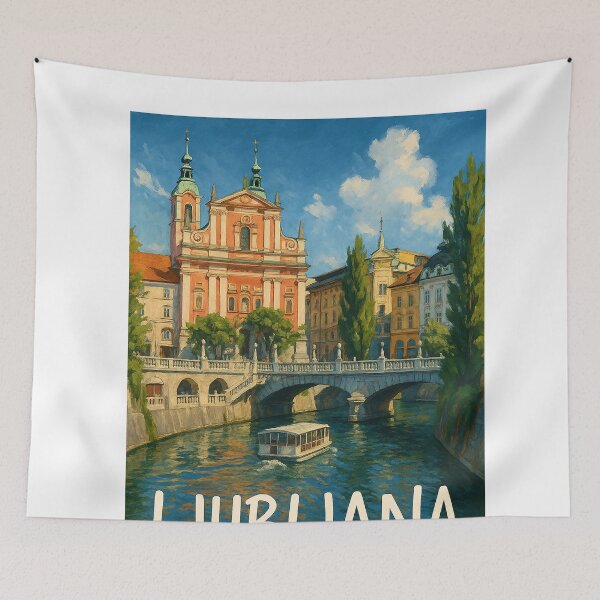 Item preview, River Cruise beneath Ljubljana’s Triple Bridge designed and sold by Aryabek.