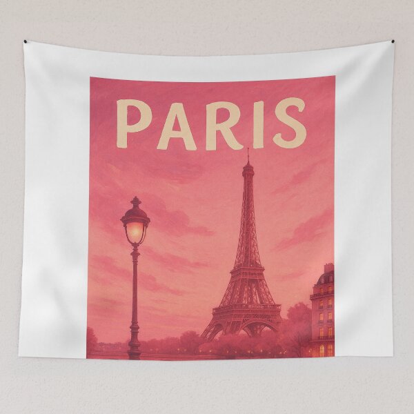 Item preview, Pink Eiffel Tower at Dusk, Paris designed and sold by Aryabek.