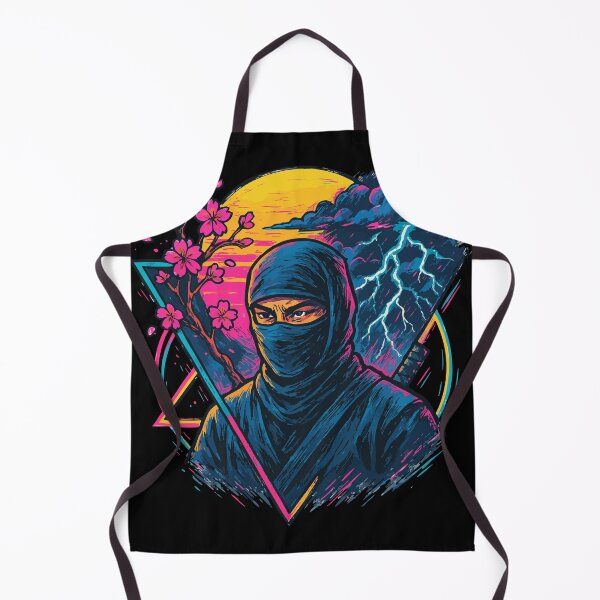 Item preview, Ninja Cherry Blossom Retro Vaporwave designed and sold by TomFrontierArt.