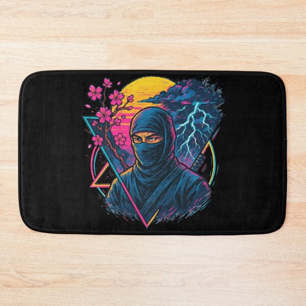 Item preview, Ninja Cherry Blossom Retro Vaporwave designed and sold by TomFrontierArt.
