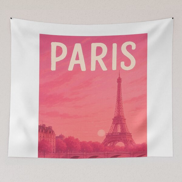 Item preview, Pink Eiffel Tower and Seine River at Sunset, Paris designed and sold by Aryabek.