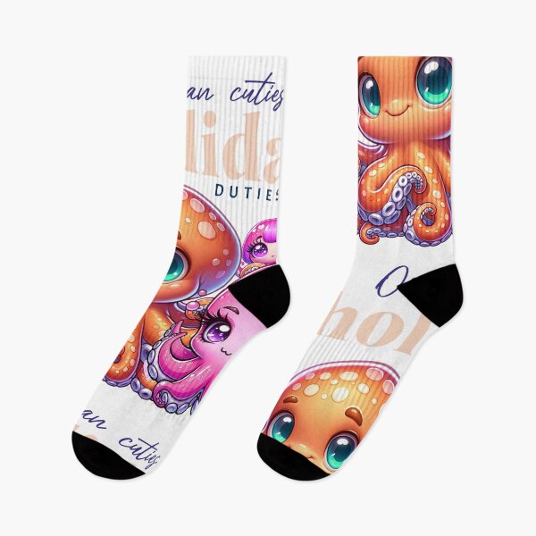 Item preview, Ocean Cuties Holiday Duties – Kawaii Octopus Family Illustration with Big Eyes – Cute Underwater Cartoon for Kids & Sea Lovers designed and sold by MayaPrintLab.