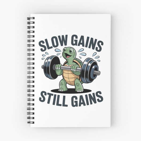 Item preview, Slow Gains Still Gains – Workout Turtle Gym Humor designed and sold by ArtByYunus.