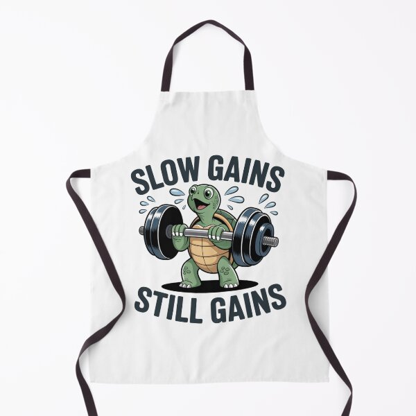 Item preview, Slow Gains Still Gains – Workout Turtle Gym Humor designed and sold by ArtByYunus.