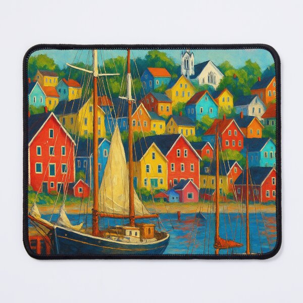 Item preview, Colorful Hillside Homes and Sailboats, Lunenburg designed and sold by Aryabek.