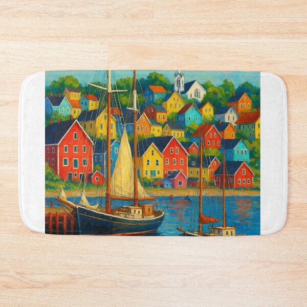 Item preview, Colorful Hillside Homes and Sailboats, Lunenburg designed and sold by Aryabek.