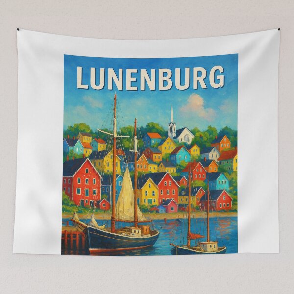 Item preview, Colorful Hillside Homes and Sailboats, Lunenburg designed and sold by Aryabek.
