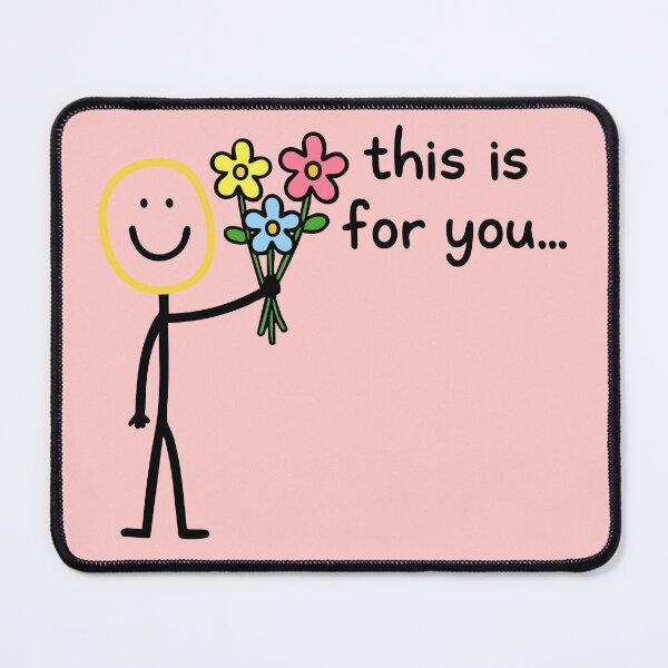 Item preview, Cute Stick Figure Holding Flowers – This Is for You Art designed and sold by graphicnew.