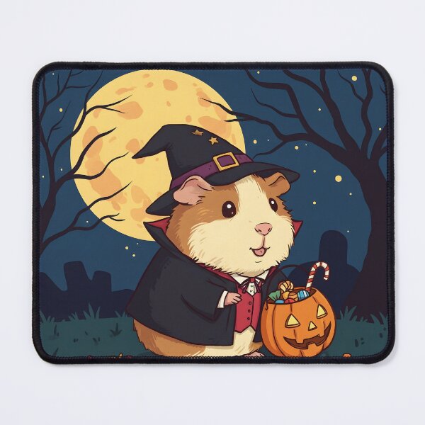 Item preview, Retro Spooky Treat: Vintage Halloween Guinea Pig Hunter designed and sold by Simple_Lines2025.