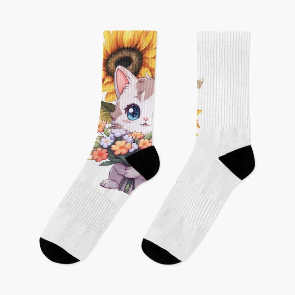 Item preview, Cute Cat Sunflower Sun Flower Kitten Cat Lover Men Women Kids designed and sold by ZANNIX.