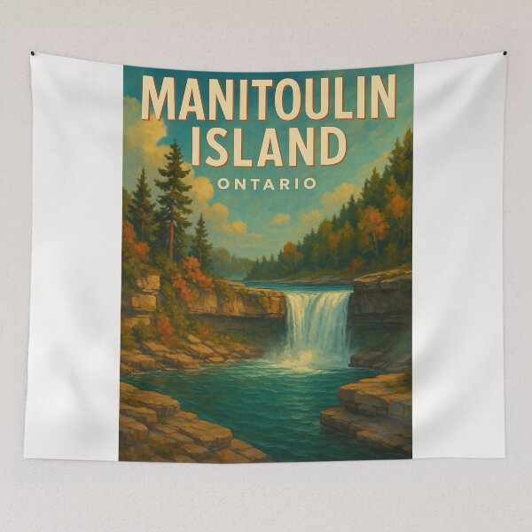 Item preview, Waterfall Canyon on Manitoulin Island, Ontario designed and sold by Places On Earth.