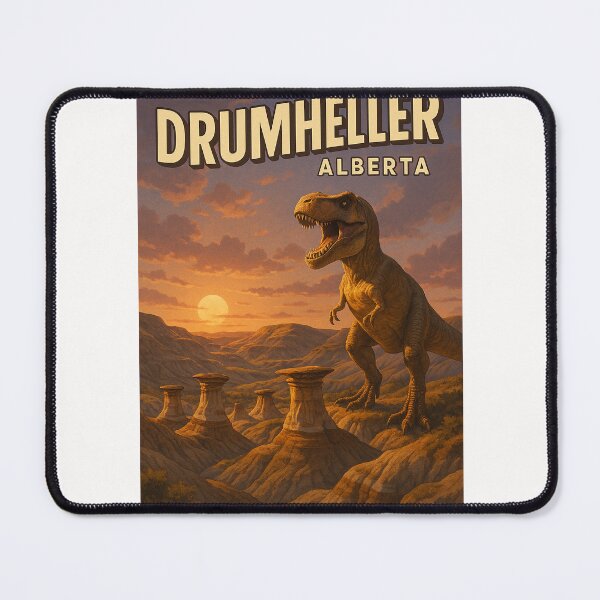 Item preview, Drumheller Tyrannosaurus and Hoodoos at Sunset, Alberta designed and sold by Places On Earth.