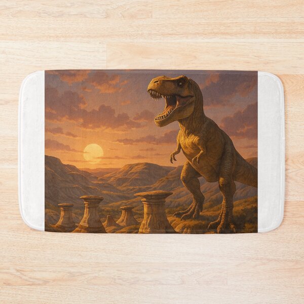 Item preview, Drumheller Tyrannosaurus and Hoodoos at Sunset, Alberta designed and sold by Places On Earth.