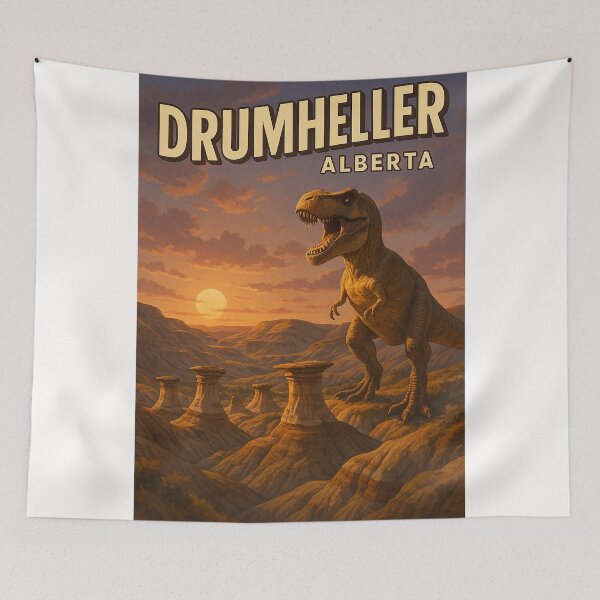Item preview, Drumheller Tyrannosaurus and Hoodoos at Sunset, Alberta designed and sold by Places On Earth.