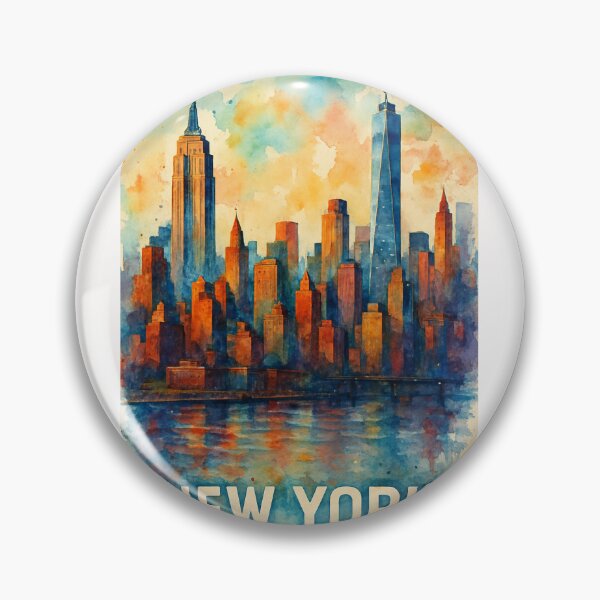 Item preview, Watercolor Skyline of New York City at Dusk designed and sold by Places On Earth.