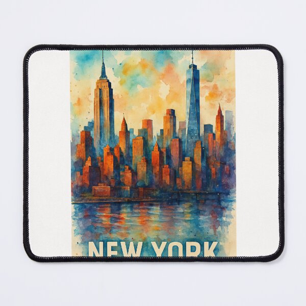 Item preview, Watercolor Skyline of New York City at Dusk designed and sold by Places On Earth.