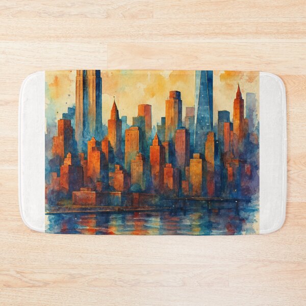 Item preview, Watercolor Skyline of New York City at Dusk designed and sold by Places On Earth.
