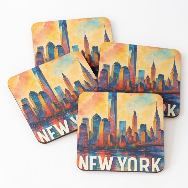 Item preview, Colorful Sunset Over New York City Skyline designed and sold by Places On Earth.