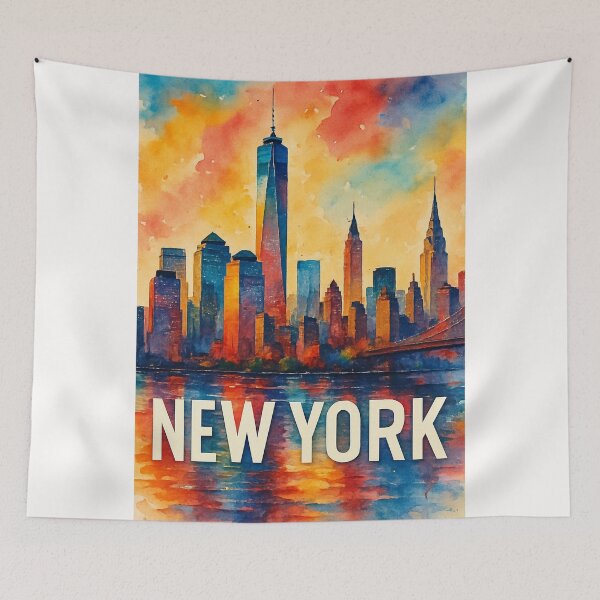 Item preview, Colorful Sunset Over New York City Skyline designed and sold by Places On Earth.