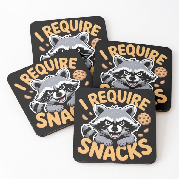 Item preview, I Require Snacks Raccoon designed and sold by FurrFunPrints.