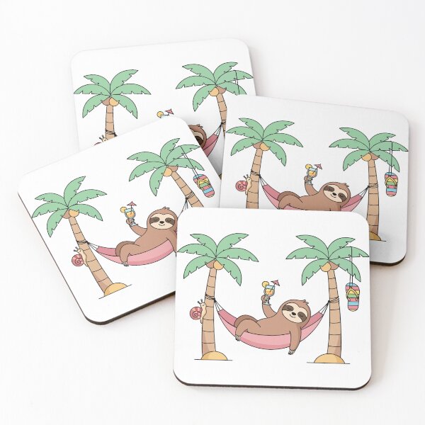 Item preview, Relaxed Sloth Hammock Sticker Illustration designed and sold by DiNata.