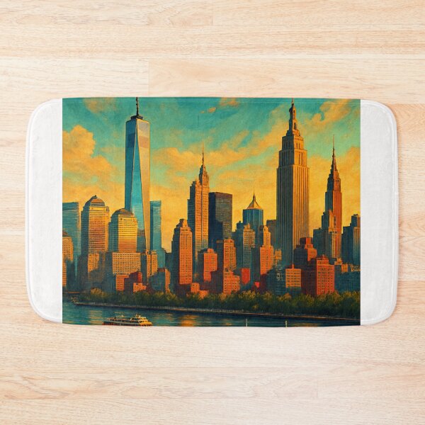 Item preview, Staten Island Ferries and NYC Skyline at Sunset designed and sold by Places On Earth.