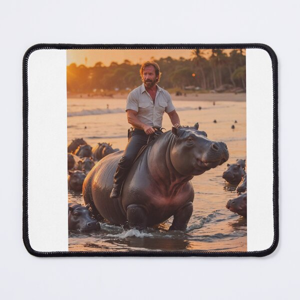 Item preview, Chuck Norris & Hippopotamus Funny prank gift meme Moo deng moodeng designed and sold by CheeseBlueprint.