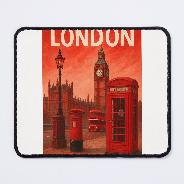 Item preview, London Street Scene with Big Ben and Red Phone Booth designed and sold by Places On Earth.