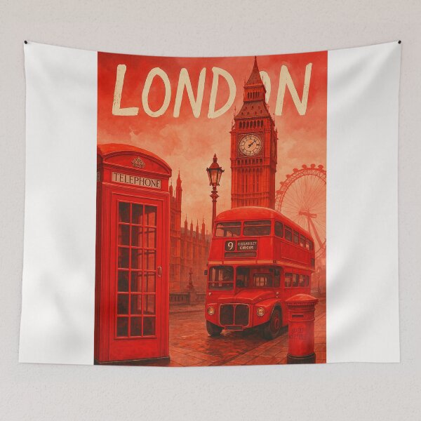 Item preview, Big Ben, London Eye, and Routemaster Bus, Westminster designed and sold by Places On Earth.