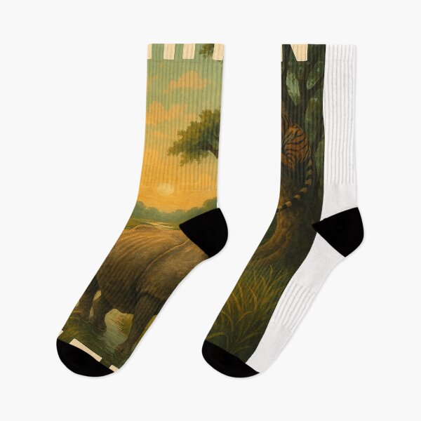 Item preview, One-Horned Rhino and Tiger in Chitwan, Nepal designed and sold by Places On Earth.