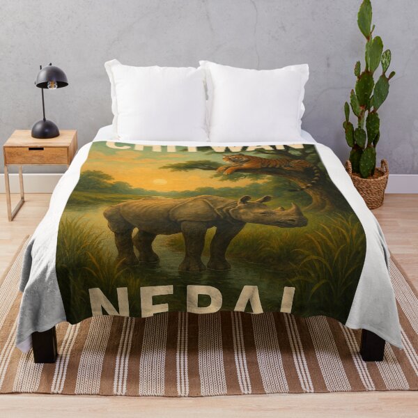 Item preview, One-Horned Rhino and Tiger in Chitwan, Nepal designed and sold by Places On Earth.
