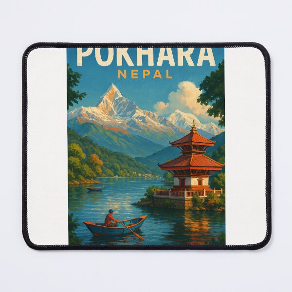 Item preview, Barahi Temple and Machapuchare from Pokhara Lake designed and sold by Places On Earth.
