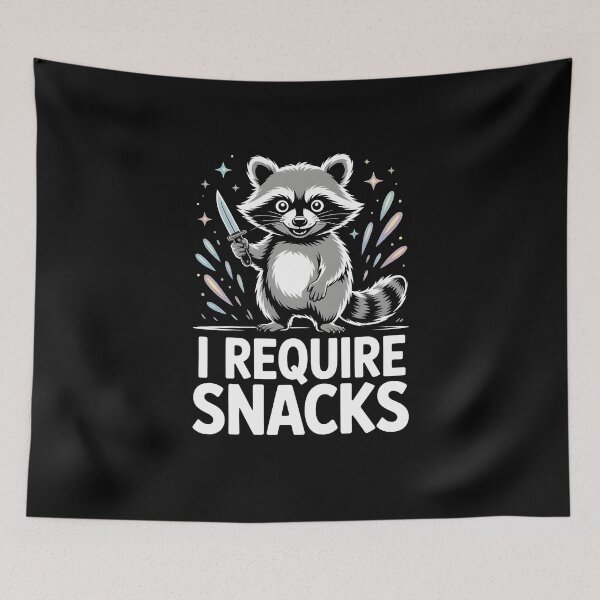 Item preview, Funny Raccoon ‘I Require Snacks’ Cute & Threatening designed and sold by MissRasheedHam.