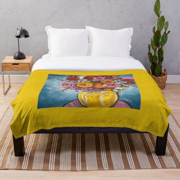 Item preview, Pintura acrílica de flores en jarra amarilla. designed and sold by Tahnja Wolter.