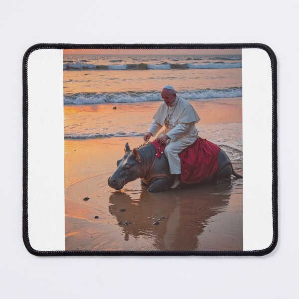 Item preview, Pope Francis & Hippopotamus birthday funny prank meme gift weird moo deng, hippo, designed and sold by CheeseBlueprint.