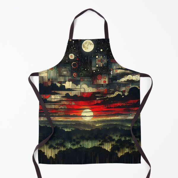 Item preview, Amazon Nights | Geometric Sunset and Moonrise Above the Rainforest designed and sold by Stoneflower-Art.