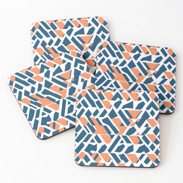 Item preview, Dream Patterns 5 Abstract Geometric in Coral & Navy designed and sold by K1ndo.