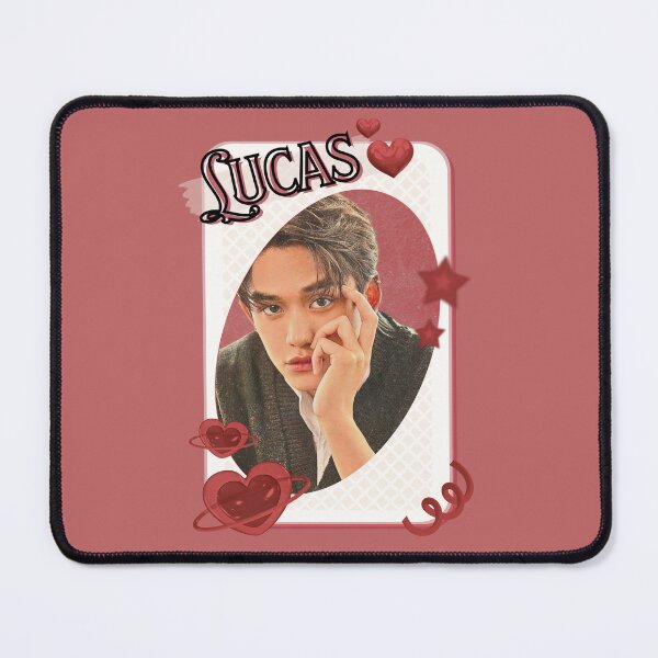 Item preview, NCT Lucas (루카스) Kpop Boy Group Card Red Aesthetic Collage Design designed and sold by AJUNICE STUDIO.