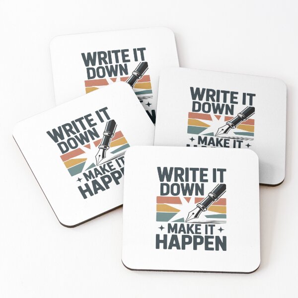 Item preview, Write It Down Make It Happen Retro Motivational  designed and sold by MagicWander.