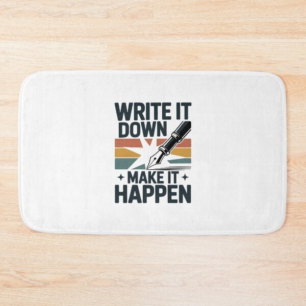 Item preview, Write It Down Make It Happen Retro Motivational  designed and sold by MagicWander.