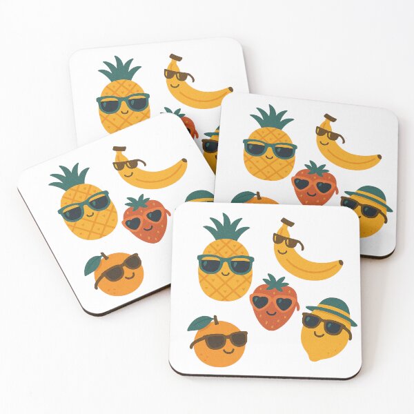 Item preview, Tropical Fruit Squad – Funny Summer Fruits with Sunglasses designed and sold by DKunic.