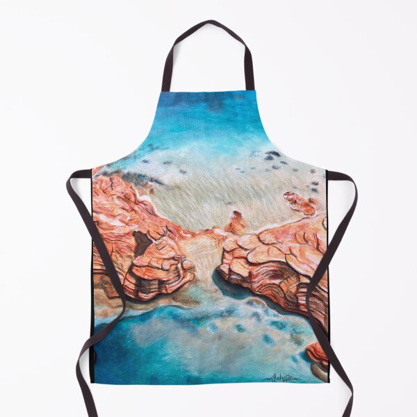 Item preview, Australian seascape acrylic painting of rocks, ocean, and sand designed and sold by Tahnja Wolter.