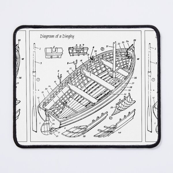 Item preview, Diagram of a Dinghy designed and sold by ElderIslesPress.